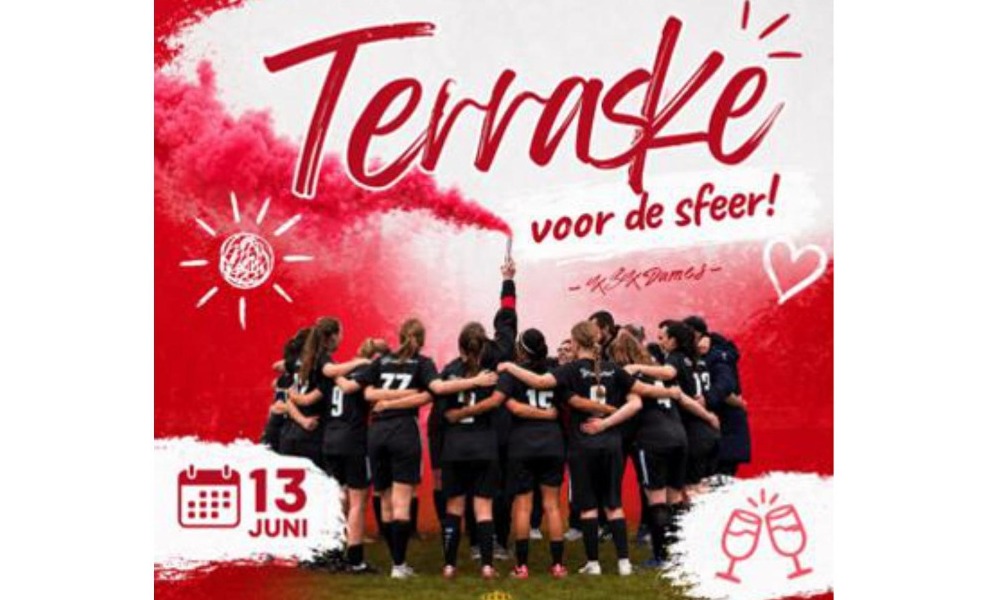 ❤️🤍🏆KSK DAMES KAMPIOEN🏆❤️🤍 Terraske voor de sfeer